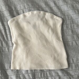 Like New American Eagle Outfitters Ivory Ribbed Tube Top